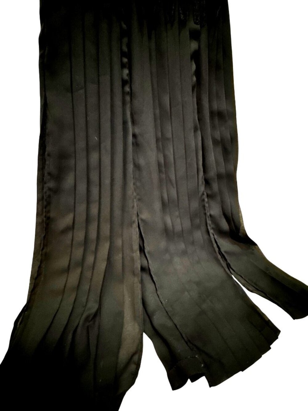 Vintage 80s Sans Souci Black Size Small Maxi Dress Sheer Panel Carwash Skirt - Picture 7 of 13